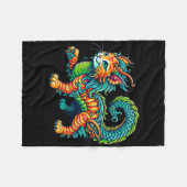 Couverture Polaire Cat Dragon Happy Chinese New Year 2024 Womens Mens (Devant (Horizontal))