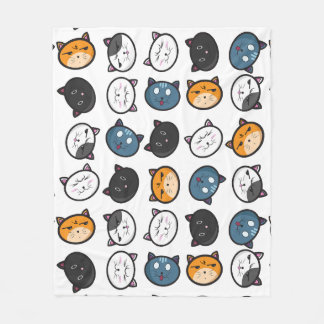 Couverture Polaire Cat drôle Emoji Blanche polaire