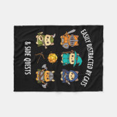 Couverture Polaire Cat Easily Distracted By Cat &amp; Side Quests Rpg (Devant (Horizontal))