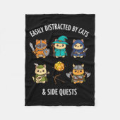 Couverture Polaire Cat Easily Distracted By Cat &amp; Side Quests Rpg (Devant)