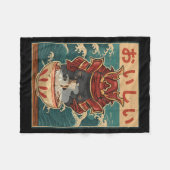 Couverture Polaire Cat Eating Ramen For Men Women Teens Girls Kawaii (Devant (Horizontal))