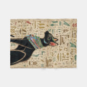 Couverture Polaire Cat égyptien - Bastet sur le papyrus (Devant (Horizontal))