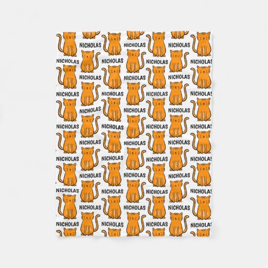 Couverture Polaire Cat-enfant orange PERSONNALISÉ (Devant)