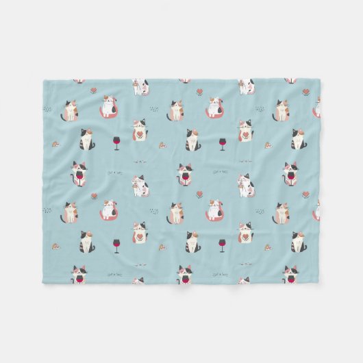 Couverture Polaire Cat et blanc (Devant (Horizontal))