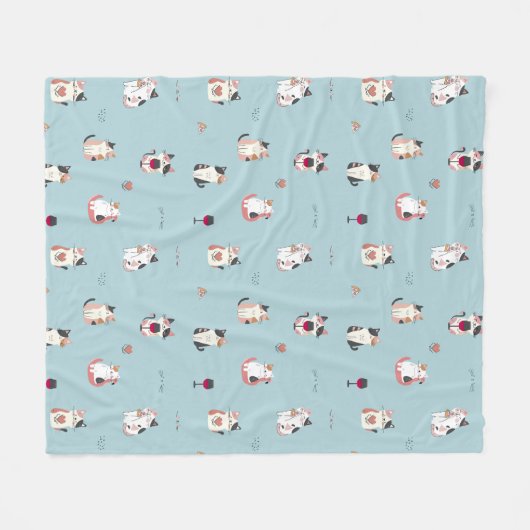 Couverture Polaire Cat et blanc blanc (Devant (Horizontal))