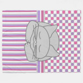 Couverture Polaire Cat Gris Dormant Motif polaire Blanche (Devant (Horizontal))