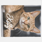 Couverture Polaire Cat Kitty Personnalisé Animaux de compagnie Photo (Devant (Horizontal))