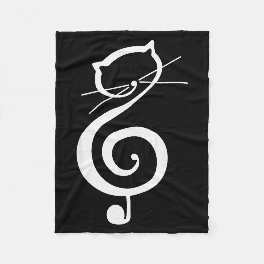 Couverture Polaire Cat Kitty Treble Music Clef Funny Cat Music Notes  (Devant)