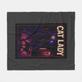 Couverture Polaire Cat Lady -Cats Art Lover- City Night Comic Graphic (Devant (Horizontal))