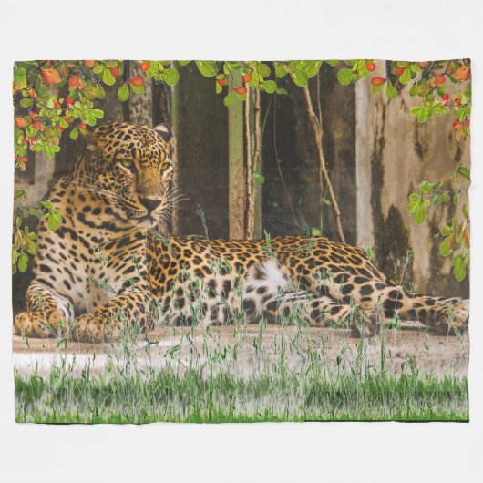 Couverture Polaire Cat-léopard animal (60" X 80") (Devant (Horizontal))