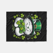Couverture Polaire Cat Leprechaun Clover St. Patricks Day Femmes Fill (Devant (Horizontal))
