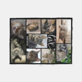 Couverture Polaire Cat LOVE Photo Collage Whiskers Nom (Devant (Horizontal))