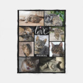 Couverture Polaire Cat LOVE Photo Collage Whiskers Nom (Devant)