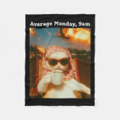 Couverture Polaire Cat Meme Average Monday 9am Funny Sarcastic Back T (Devant)