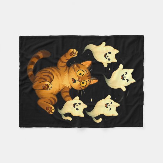 Couverture Polaire Cat Meme Funny Soky Halloween Kitty (Devant (Horizontal))