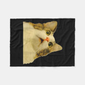 Couverture Polaire Cat Meme Shock Cat Face Funny Meme Cat Silly Gift  (Devant (Horizontal))