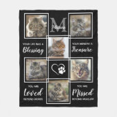 Couverture Polaire Cat Memorial Cadeau animal de compagnie Perdre Poè (Devant)