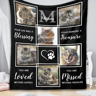 Couverture Polaire Cat Memorial Cadeau animal de compagnie Perdre Poè