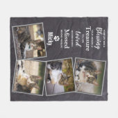 Couverture Polaire Cat Memorial Keepsaké Pet Perdre (Devant (Horizontal))