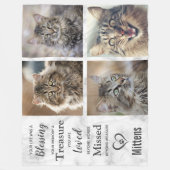 Couverture Polaire Cat Memorial Pet Perdre Photo Collage (Devant)