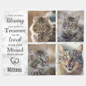 Couverture Polaire Cat Memorial Pet Perdre Photo Collage (Devant (Horizontal))