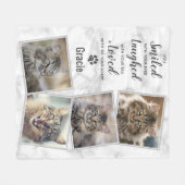 Couverture Polaire Cat Memorial Pet Perdre Photo Collage (Devant (Horizontal))