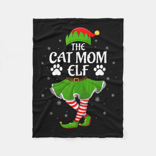 Couverture Polaire Cat Mom Elf Christmas Family Girls Women Elf Squad (Devant)