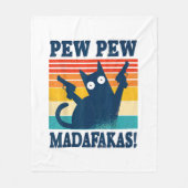 Couverture Polaire Cat Pew Pew Madafakas Crazy Cat Gun (Devant)