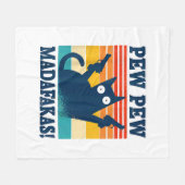Couverture Polaire Cat Pew Pew Madafakas Crazy Cat Gun (Devant (Horizontal))