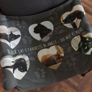 Couverture Polaire Cat Photo Collage Coeur Favori Toison Blanket