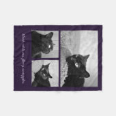 Couverture Polaire Cat Photo Collage Purple Animaux de compagnie pola (Devant (Horizontal))