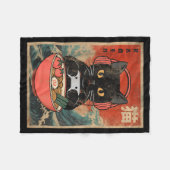 Couverture Polaire Cat Ramen Japanese Funny Graphic Kawaii Anime (Devant (Horizontal))