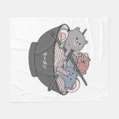 Couverture Polaire Cat Ramen Kawaii (Devant (Horizontal))