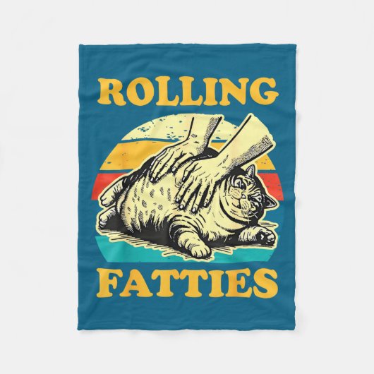 Couverture Polaire Cat Rolling Fatties Funny For Men Women  (Devant)