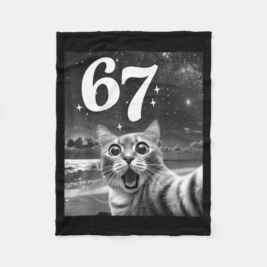 Couverture Polaire Cat Selfie With 67 Meme Funny Cats Graphic For Men (Devant)