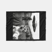 Couverture Polaire Cat Selfie With Alien Ufo Funny Cat Alien Bigfoot  (Devant (Horizontal))