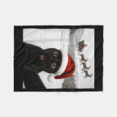 Couverture Polaire Cat Selfie With Santa Funny Black Cat Christmas Me (Devant (Horizontal))
