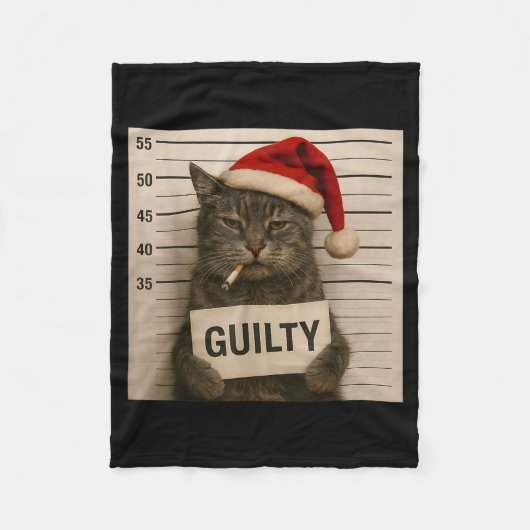 Couverture Polaire Cat Smoking Cigarette Christmas Funny Meme Cat (Devant)