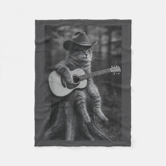 Couverture Polaire Cat Smoking Cigarette Racoon Ossum Funny Meme Cowb (Devant)