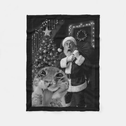 Couverture Polaire Cat Taking A Selfie Santa Christmas Xmas Pajamas H (Devant)