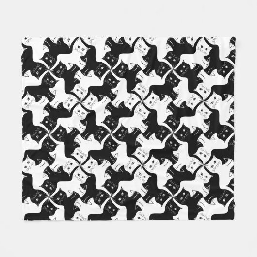 Couverture Polaire Cat Tessellation Blanche (Devant (Horizontal))