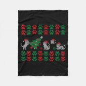 Couverture Polaire Cat Ugly Sweater Pattern Christmas Knitting  (Devant)