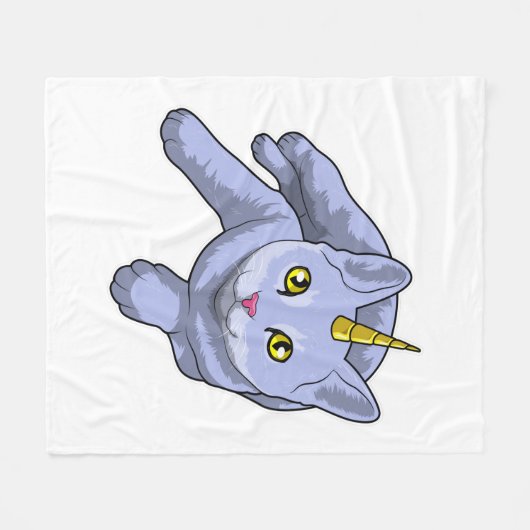 Couverture Polaire Cat Unicorn (Devant (Horizontal))