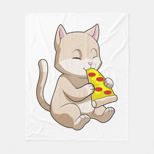 Couverture Polaire Cat with Pizza (Devant)