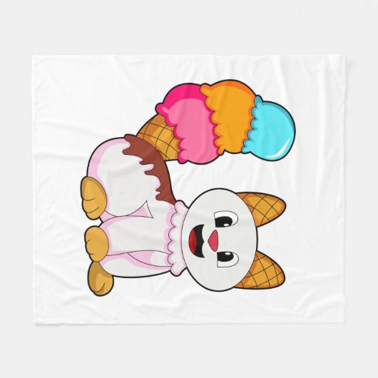 Couverture Polaire Cat with popsicle (Devant (Horizontal))