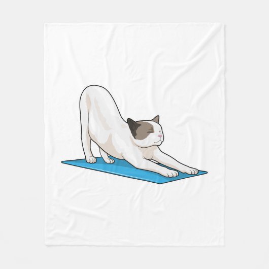 Couverture Polaire Cat Yoga Méditation Fitness (Devant)