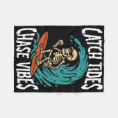 Couverture Polaire Catch Tides Chase Vibes Skeleton Surfer Beach  (Devant (Horizontal))