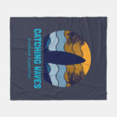 Couverture Polaire Catching Waves Retro Surboard Beach Art (Devant (Horizontal))