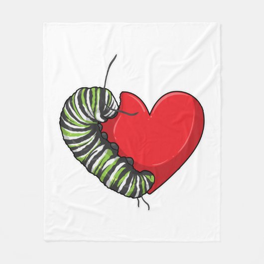 Couverture Polaire Caterpillar love heart (Devant)