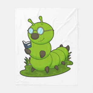 Couverture Polaire Caterpillar Nerd avec lunettes et livre